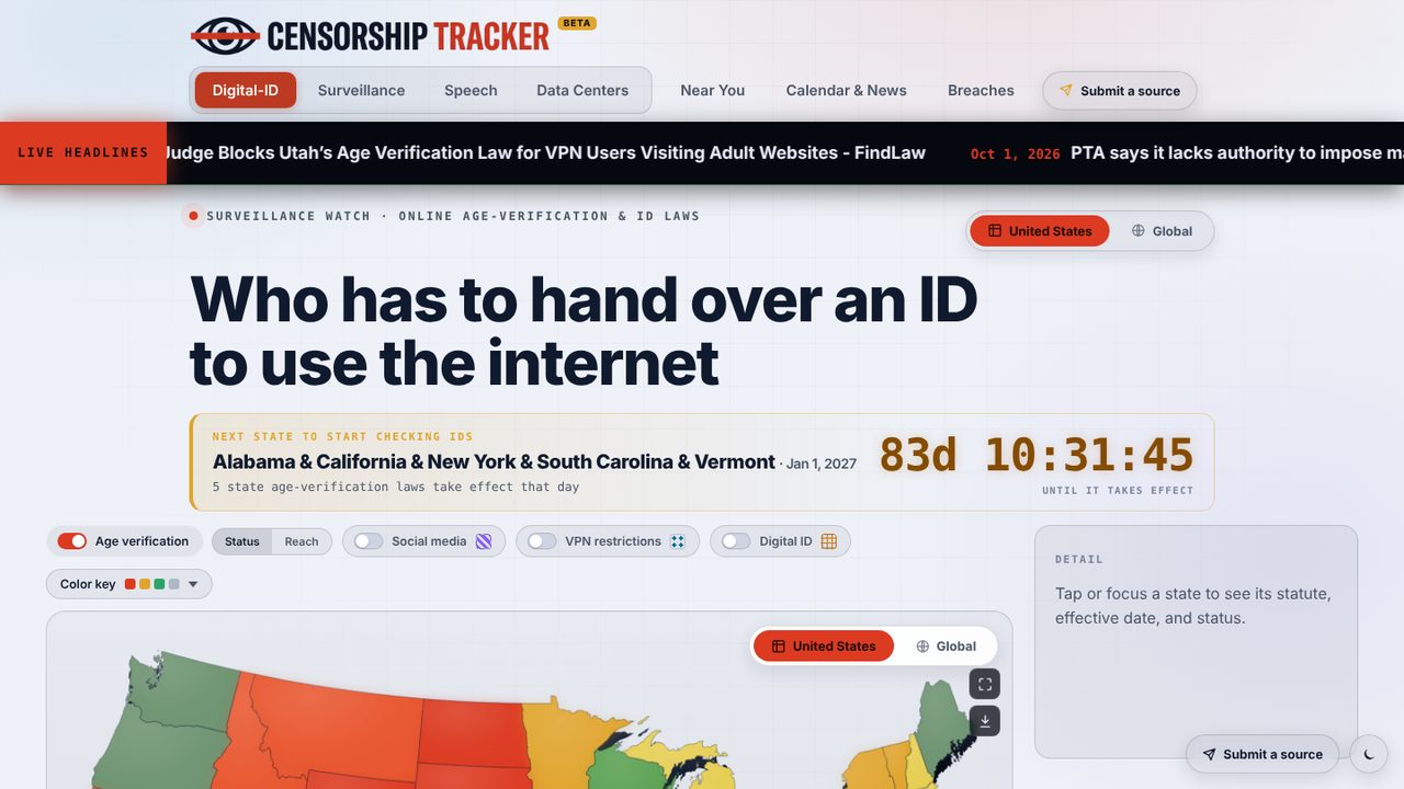 Censorship Tracker website